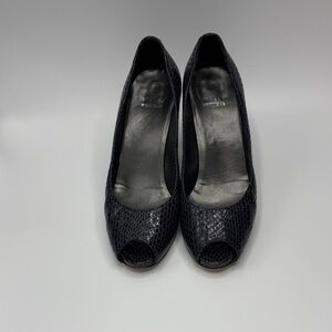 Elegant Navy Peep-Toe Pumps